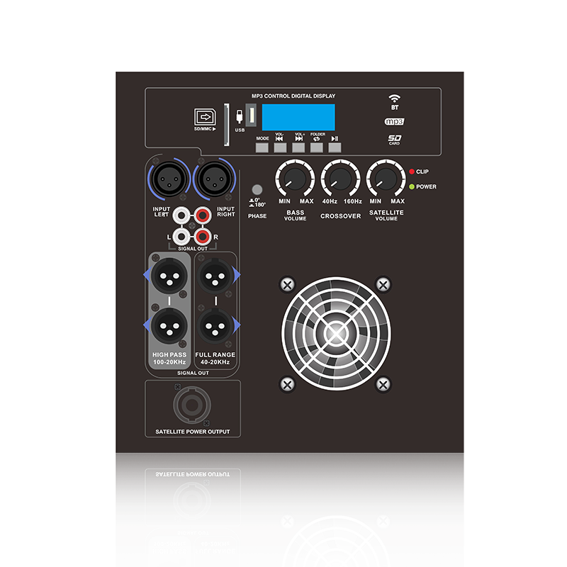 PL28SUB-5-1.1: โหมดเอาท์พุต Full Range หรือ High Pass 1.1 Channel Power Out Line Array Speaker Functional Module