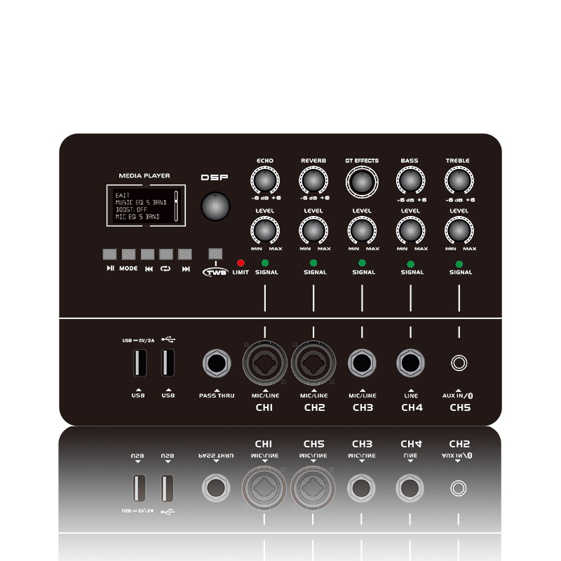 MK12-1.1: ระบบ PA คอลัมน์แบบออลอินวันพร้อมโมดูลแผงด้านหน้ามิกเซอร์ดิจิตอลหลายช่องสัญญาณ