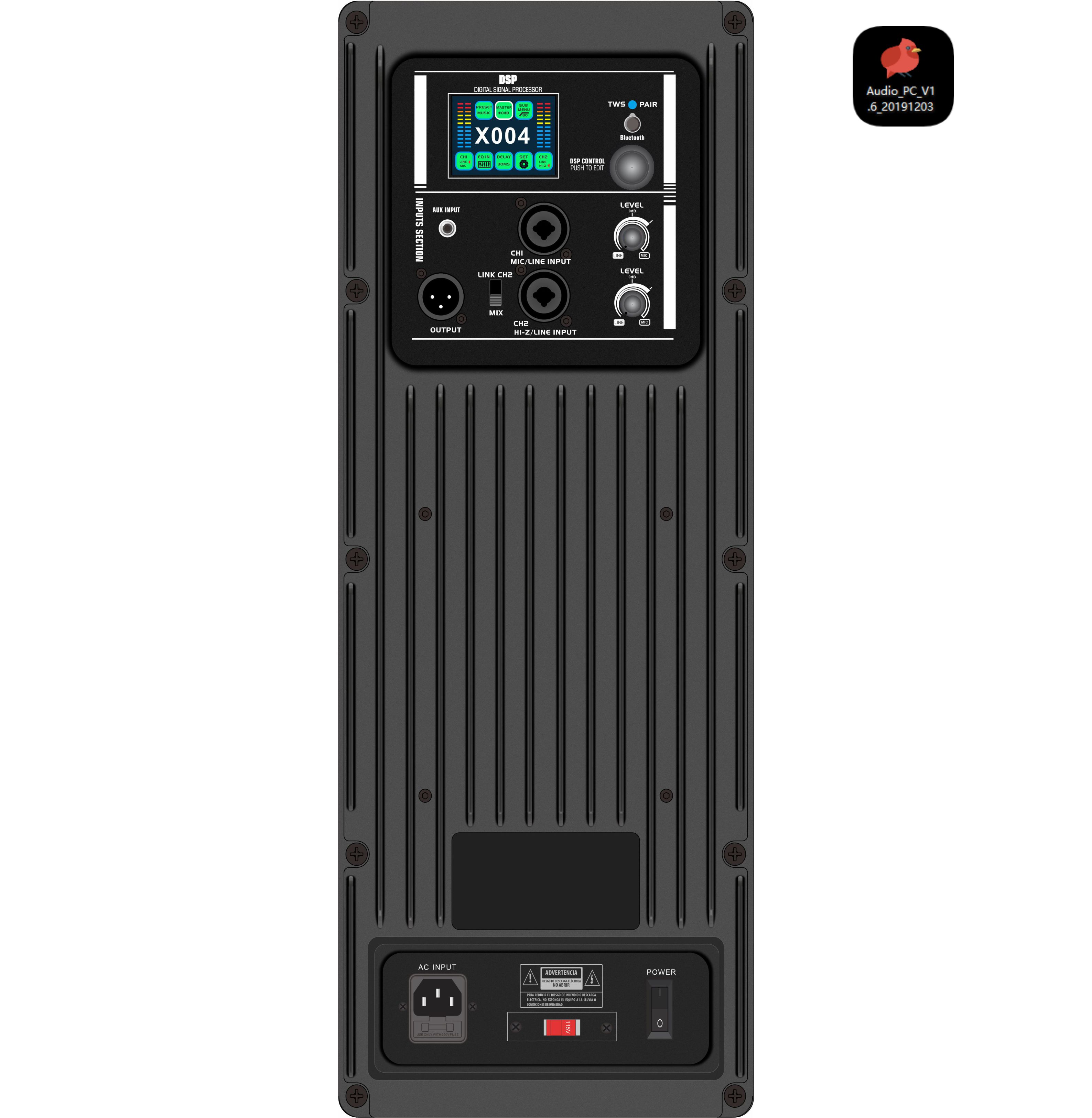 DSP2408 หน้าจอสี 2-Way Active Speaker Amplifier พร้อม DSP