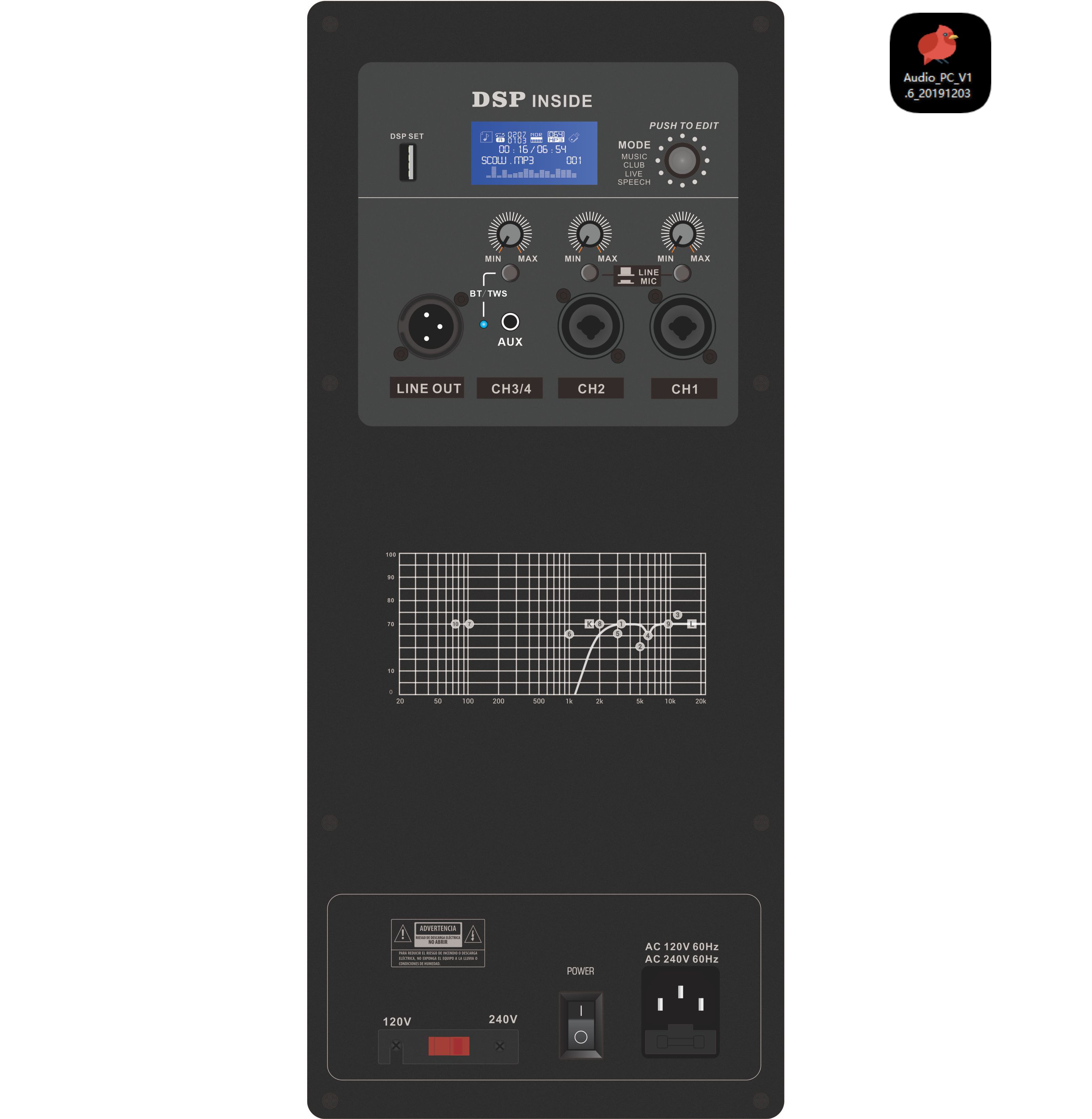 DSP1801 แอมพลิฟายเออร์ลำโพงแอคทีฟแบบเต็มช่วง
