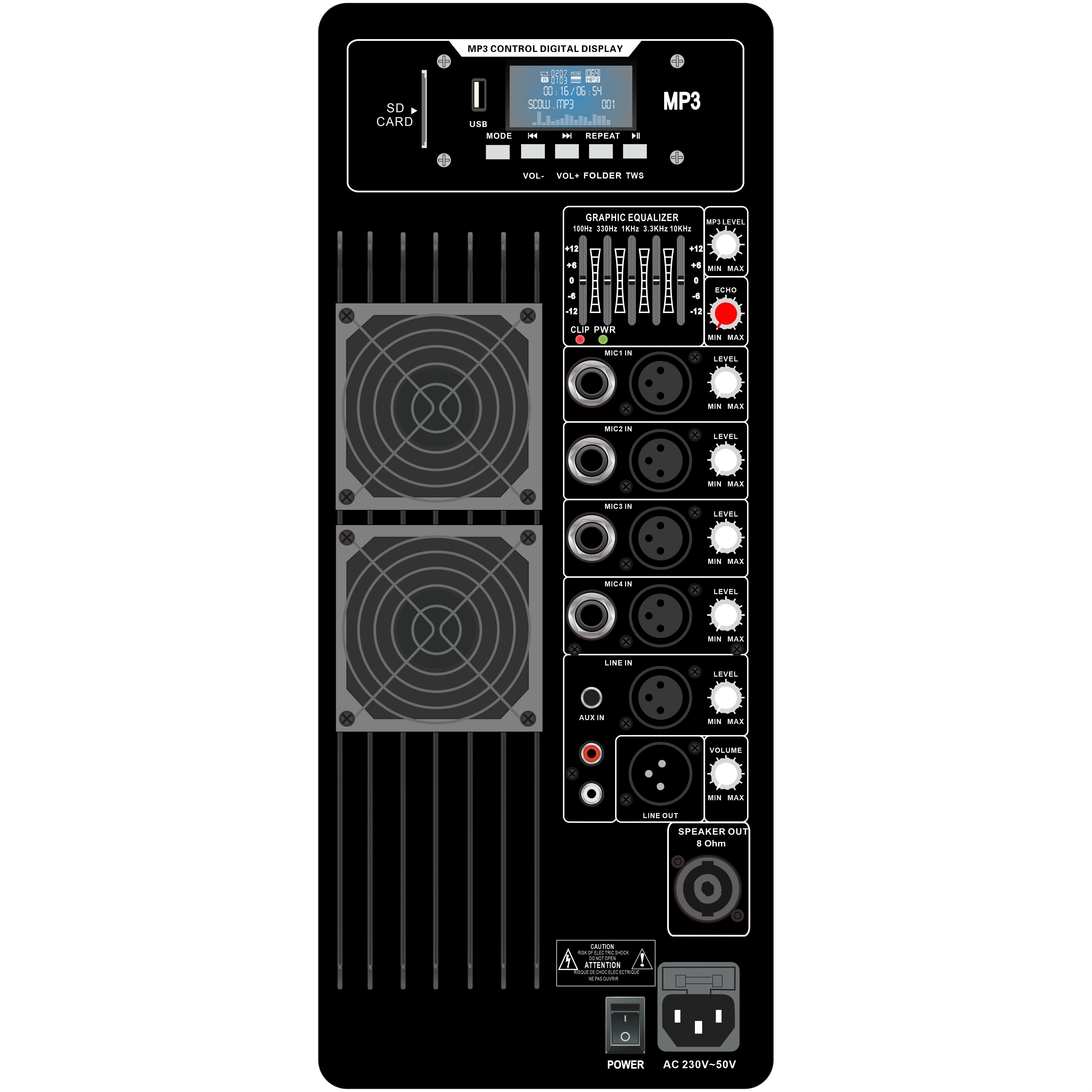 เครื่องขยายเสียงลำโพง Class AB หลายช่องสัญญาณ PL67