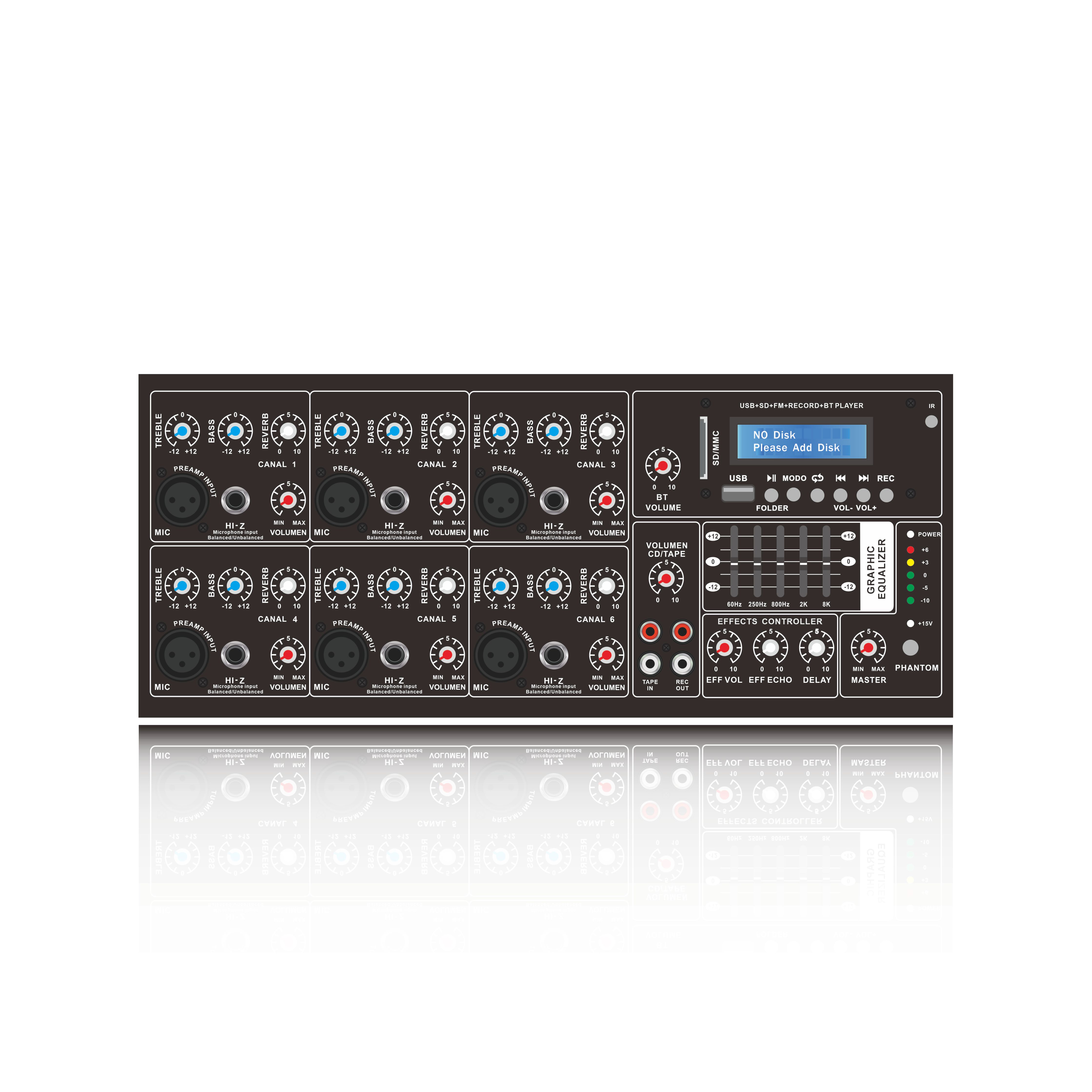 Woodbox มิกเซอร์ 6 ช่อง SB6200