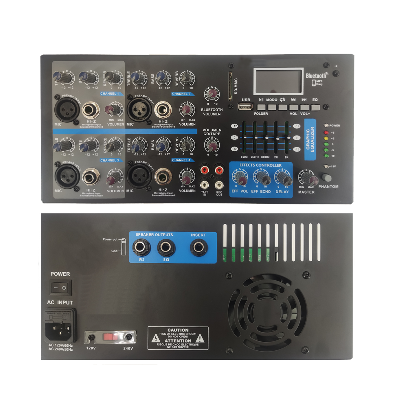 แอมพลิฟายเออร์มิกเซอร์คาราโอเกะบลูทูธขับเคลื่อน 4 ช่อง SB4200