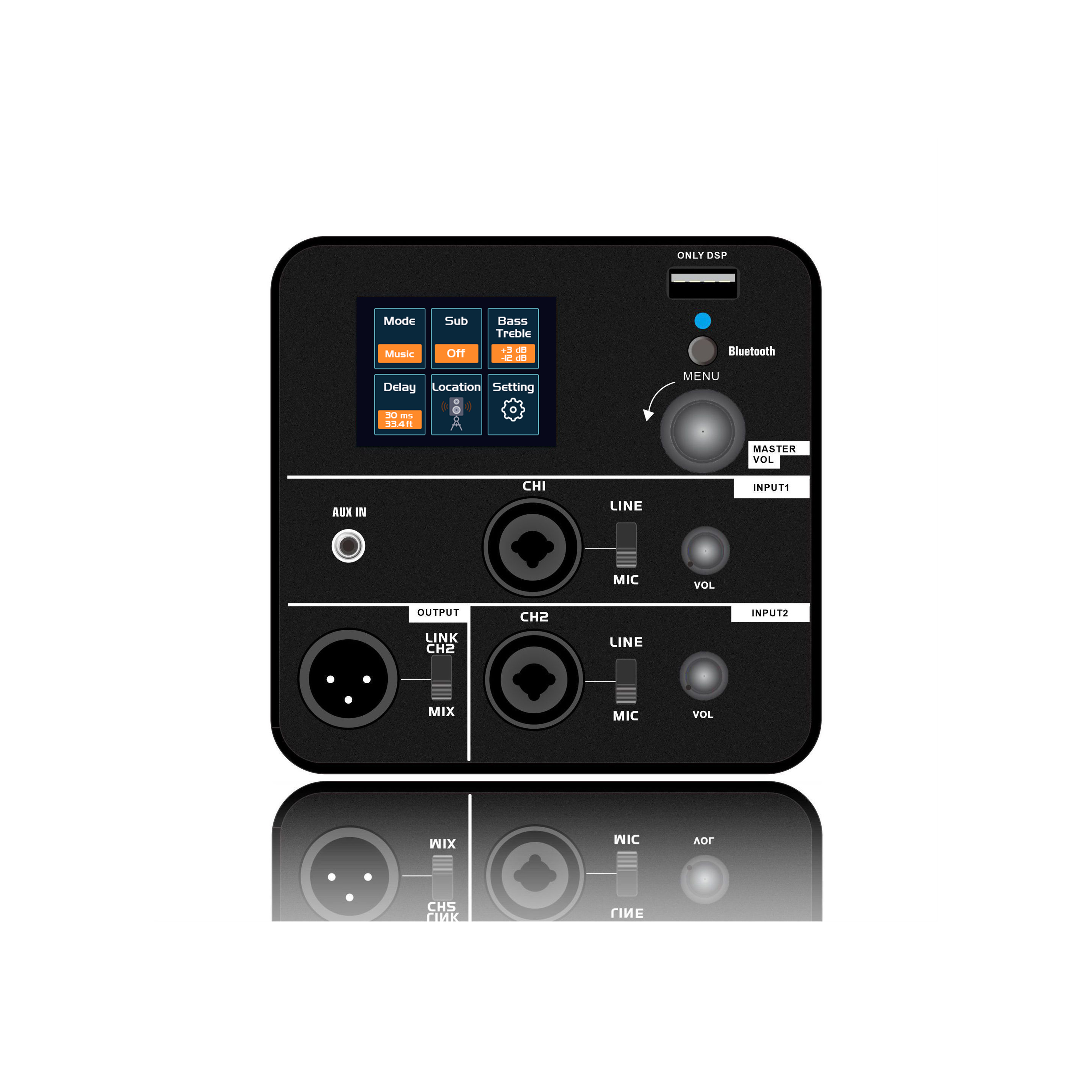 DSP2406 หน้าจอสี แอมพลิฟายเออร์ลำโพงแอคทีฟแบบเต็มช่วง