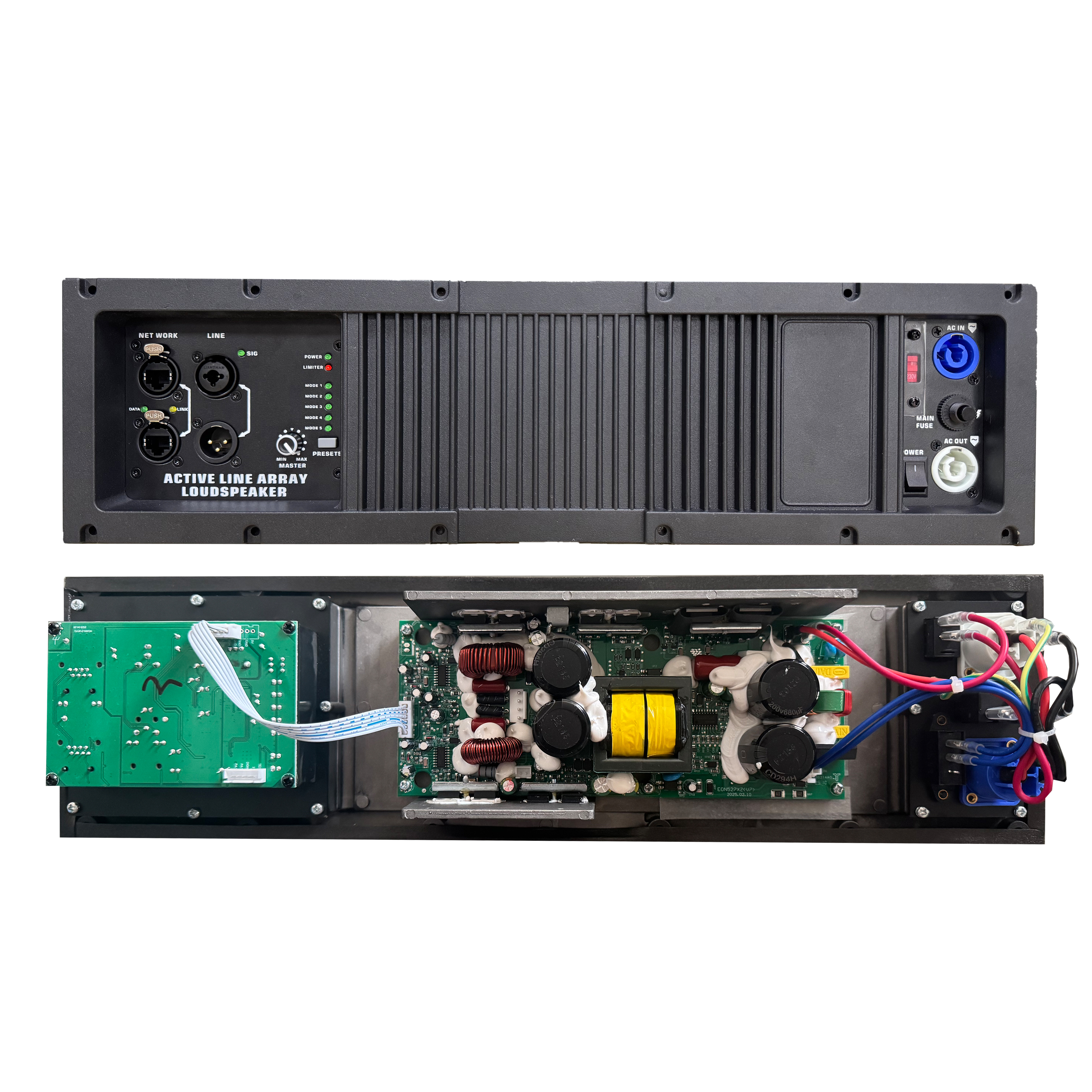 HG485-212 เครื่องขยายสัญญาณระบบ Line Array แบบแอ็คทีฟพร้อมขั้วต่อ RJ45